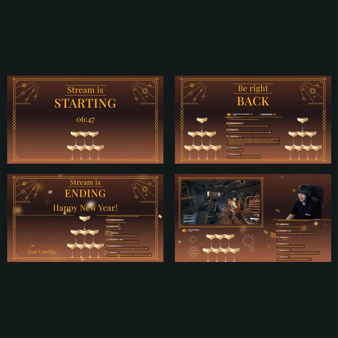 New Year Animated Stream Overlay - Celebration