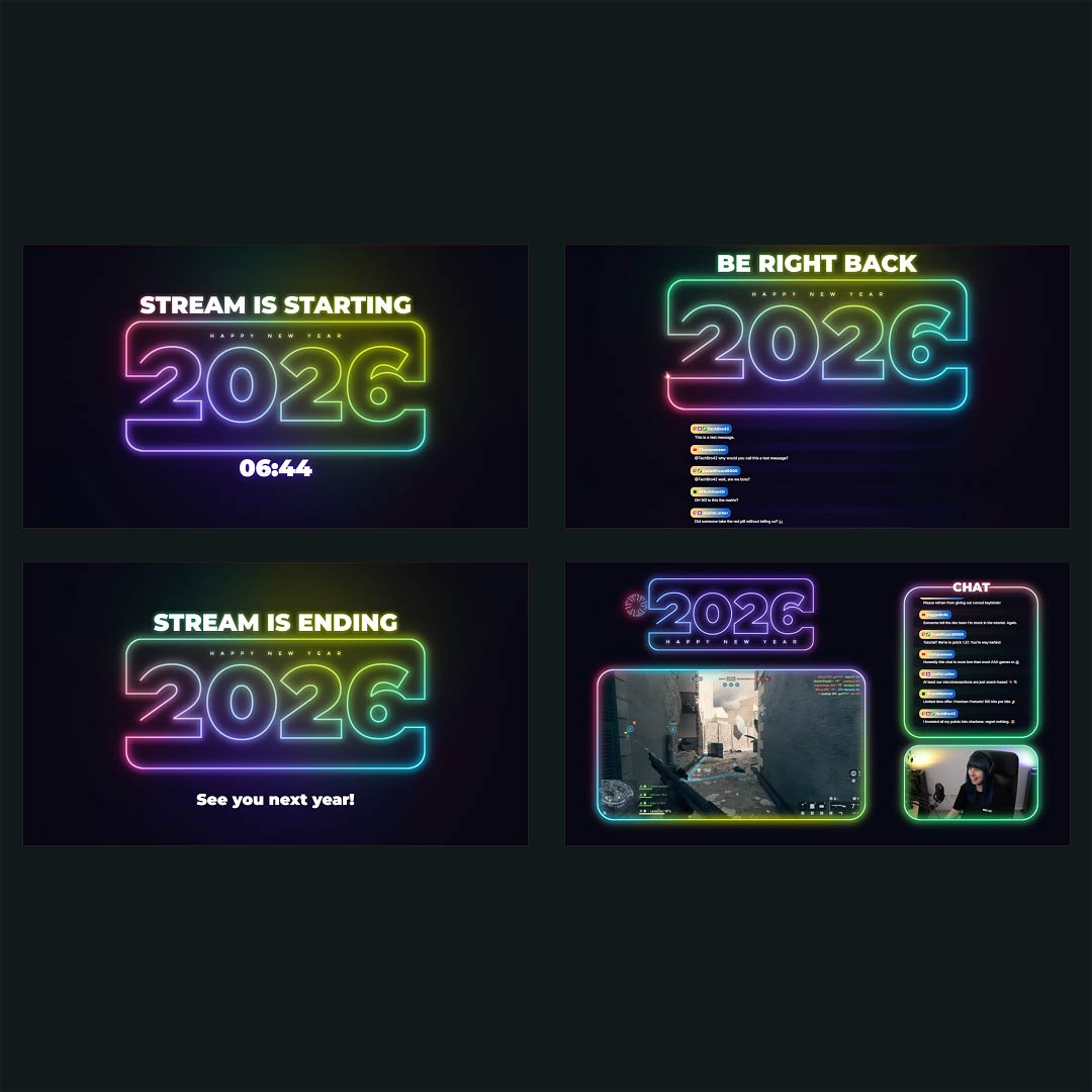 Stream Overlay Collection - New Year 2026