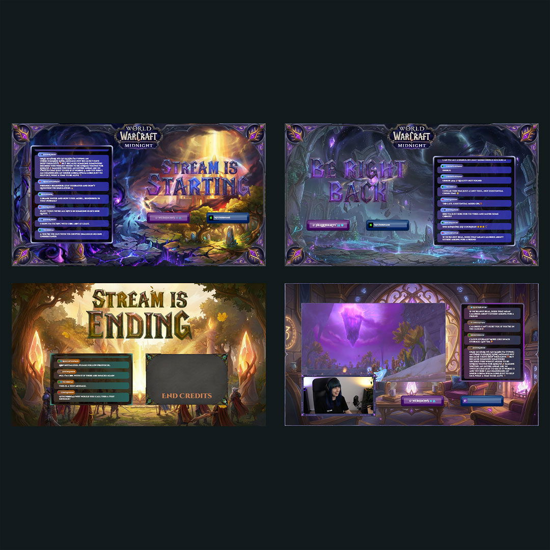 World of Warcraft Midnight Animated Stream Overlay – Nightspire