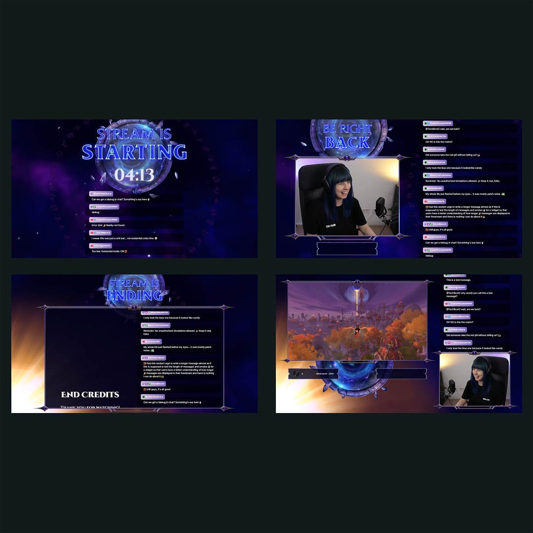 World of Warcraft Midnight Animated Stream Overlay – Netherglow