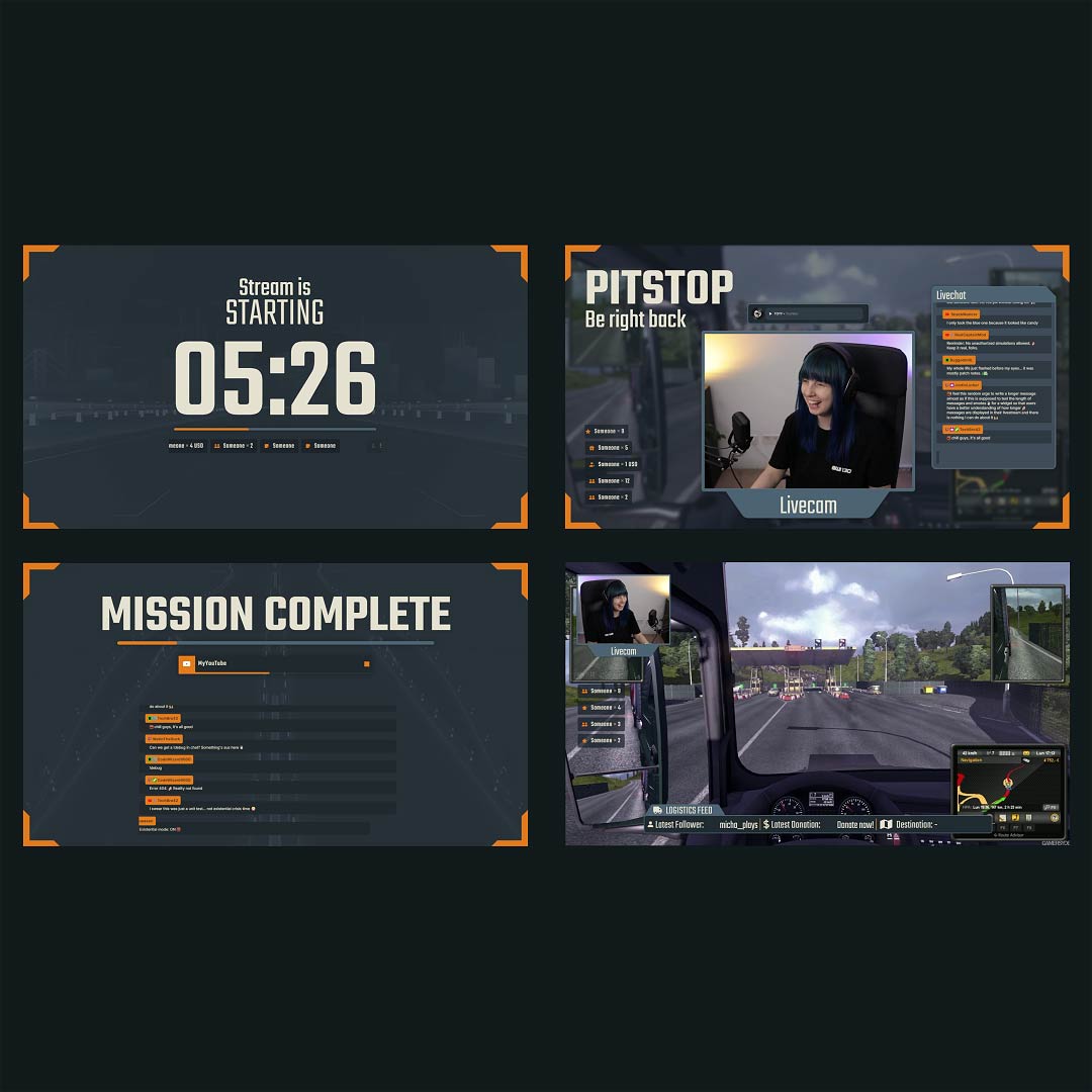 Truck Simulator Animated Stream Overlay – Logistica
