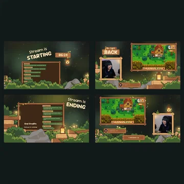Cozy Streams Animated Stream Overlay – Woodlume